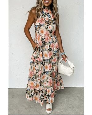 Dear Lover Boho Floral Maxi Dress Sleeveless - Multicolor