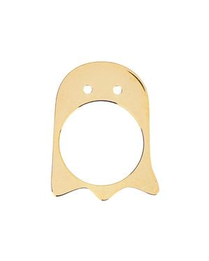 Aliita Playful Ghost Motif Flat Ring - Metallic