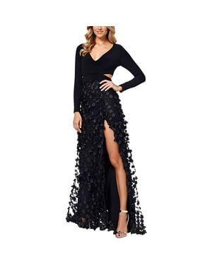 Xscape Petites Applique Polyester Evening Dress - Black