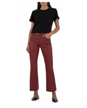 Kut From The Kloth Kelsey Coated High Rise Ankle Flare Pants - Red