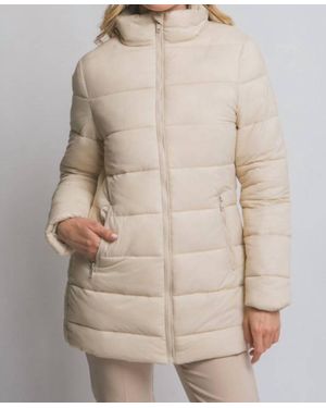 Love Tree Long Puffer Jacket - Natural