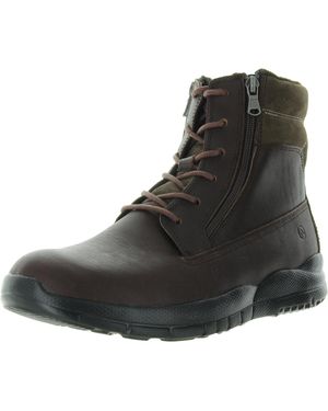 Anodyne No. 90 Double Zipper Leather Combat & Lace-Up Boots - Black