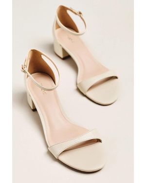Maeve Ankle-Strap Low Block Heels - Natural