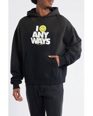 Market Smiley Smile Anyways Hoodie - Black