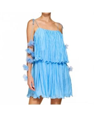 Line & Dot Chara Mini Dress - Blue