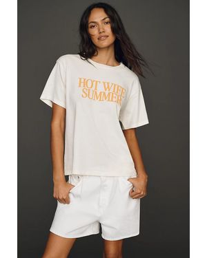 Letluv Hot Wife Summer Relaxed Tee - Black