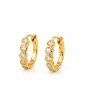 Ellie Vail Varra Bezel Mini Hoop Earring - Metallic