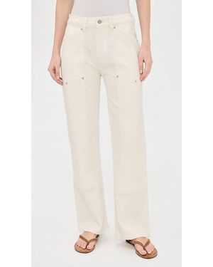 Warp & Weft Sat '90S Straight Leg High Rise Utility Jeans - White