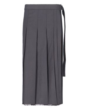 Ivir Pleated Wool-Blend Midi Skirt - Gray