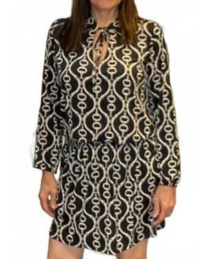 Ariella Smocking Links Detail Dress - Black