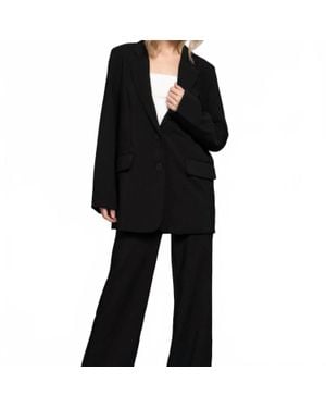 Another Love Baylor Notched Collar Long Sleeve Blazer - Black