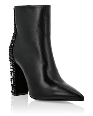 Philipp Plein Boots High Heels Mid Crystal Plein - Black
