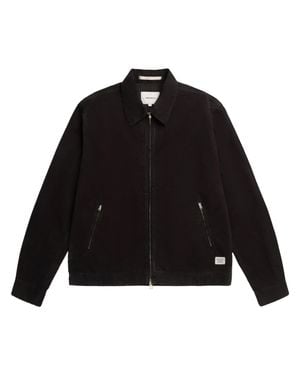 Norse Projects Structured Canvas Jacket With Classic Zip Front - Black