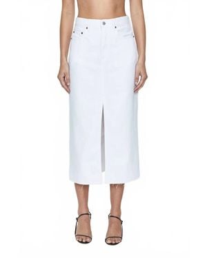 Pistola Alice Denim Midi Skirt - White
