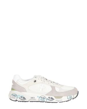 Premiata Mase Iconic Side Design Leather Sneakers - White