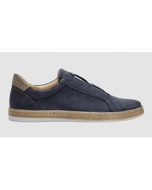 KCR Group Lifestyle Slip-On Leather Sneakers - Blue