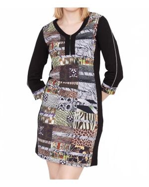 Dolcezza Simply Art Sheree Burlington Quilt Dress - Black
