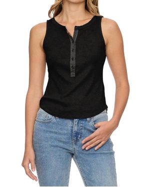 Flag & Anthem Denning Henley Tank Top - Black