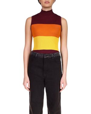 Sanctuary Sleeveless Mock Neck Top - Orange