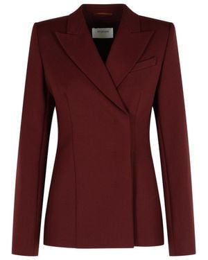 Sportmax 'Cocco' Burgundy Virgin Wool Blazer - Red
