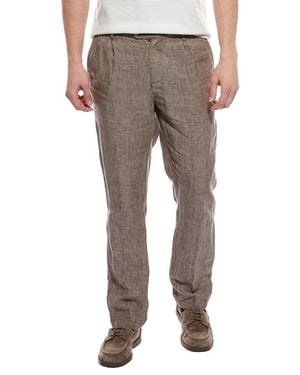 Onia Linen Tapered Pleated Trouser - Gray