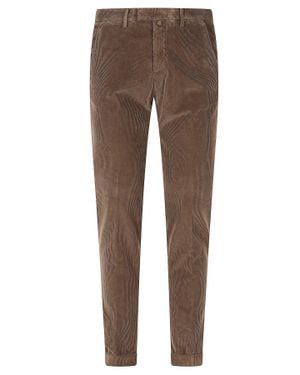BRIGLIA Cocoa 1000R Tencel Velvet Straight-Leg Pants - Brown