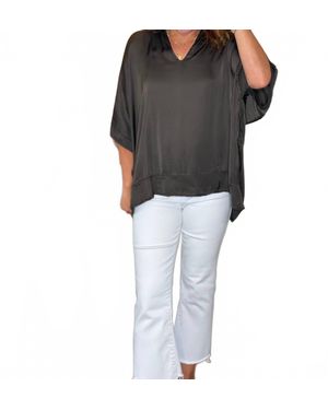 Sofia Collections Maria Silk Top - Black