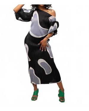 N by Nancy Abstract Midi Dress - Black