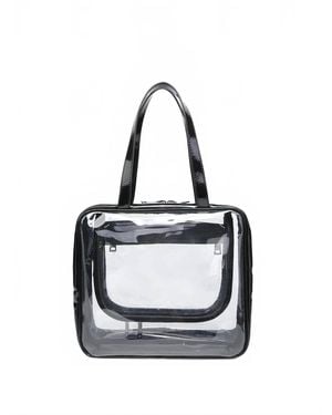 Jen & Co. Rae Clear Cosmetic Bag - White