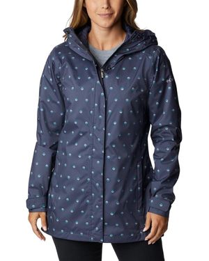 Columbia Splash A Little Ii Jacket Polka Dot Full Zip Hooded Ups685 - Blue