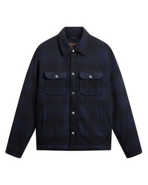 Woolrich Padded Alaskan Check Wool-Blend Shirt-Jacket - Blue
