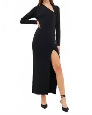 2.7 August Apparel Cut Out Long Sleeve Maxi - Black
