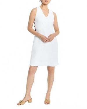 NIC+ZOE Textured Button Dress - White