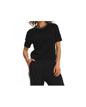 Velvet By Graham & Spencer Briana Short Sleeve Sweater - Black
