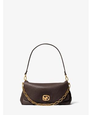 Michael Kors Bryant Large Textured Leather Convertible Shoulder Bag - Brown