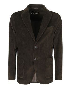 Circolo 1901 Corduroy Single-Breasted Cotton-Blend Blazer - Black
