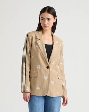 NVLT Embroidered Stripe Blazer - Natural