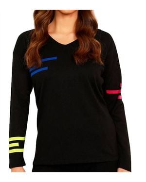 Angel Long Sleeve V-Neck Top - Black