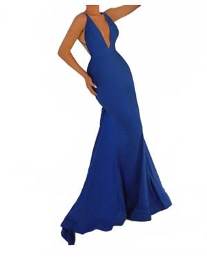 Clarisse Jersey Prom Dress - Blue