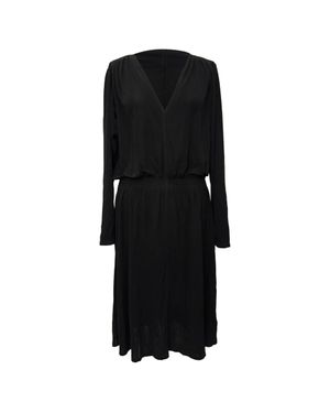 Vanessa Bruno V-Neck Long Sleeve Midi Dress - Black