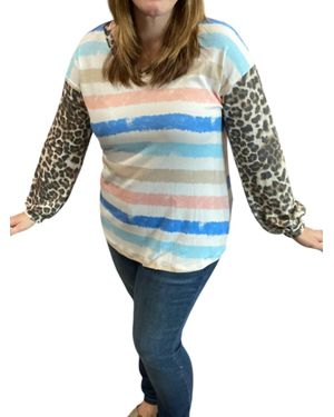 Honeyme Animal Stripes Dream Top - Blue