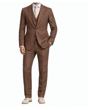 Bharnaba Arno Single Breasted Tailored Suit - Brown