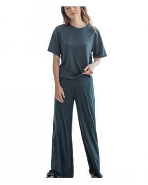 Things Between Modal Oversized Tee And Relaxed Fit Pants Lounge Set - Blue