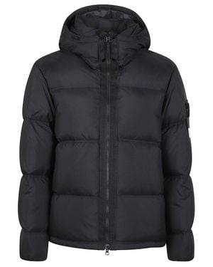 Stone Island Rds Quilted Adjustable Hood Down Jacket - Black