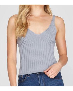 She + Sky Regan Ribbed Tank Top - Blue