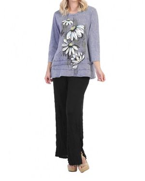 Jess & Jane Lucy Mineral Washed Cotton Layered Top - Purple