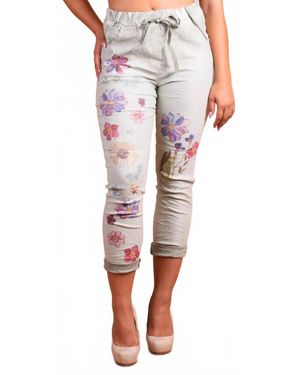 Gigi Moda Veneto Floral Skinny Pants - Green