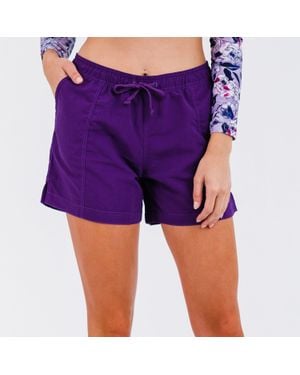 Calypsa Mid-Thigh Board Shorts - Purple