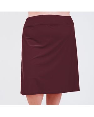 Calypsa Plus Below The Knee Swim Skirt With Capri Leggings - Purple