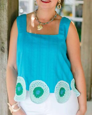 Anna Cate Blake Crop Top - Blue